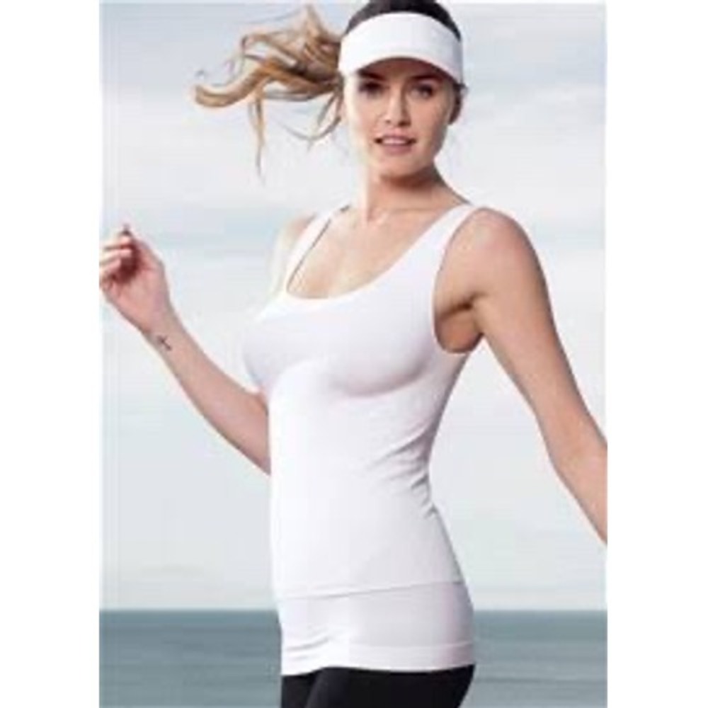 NWT Blanqi Sz Small White Postpartum Pull Down Nursing Tank Top Compression